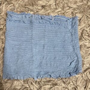 Sky Blue Smocked Tube Top